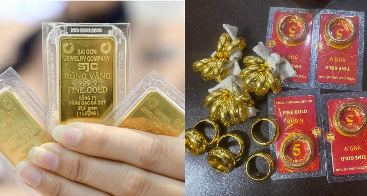 Gi&aacute; v&agrave;ng h&ocirc;m nay (chiều 2/4): SJC, v&agrave;ng nhẫn 9999 giảm tới 1,2 triệu đồng/lượng, thế giới biến động