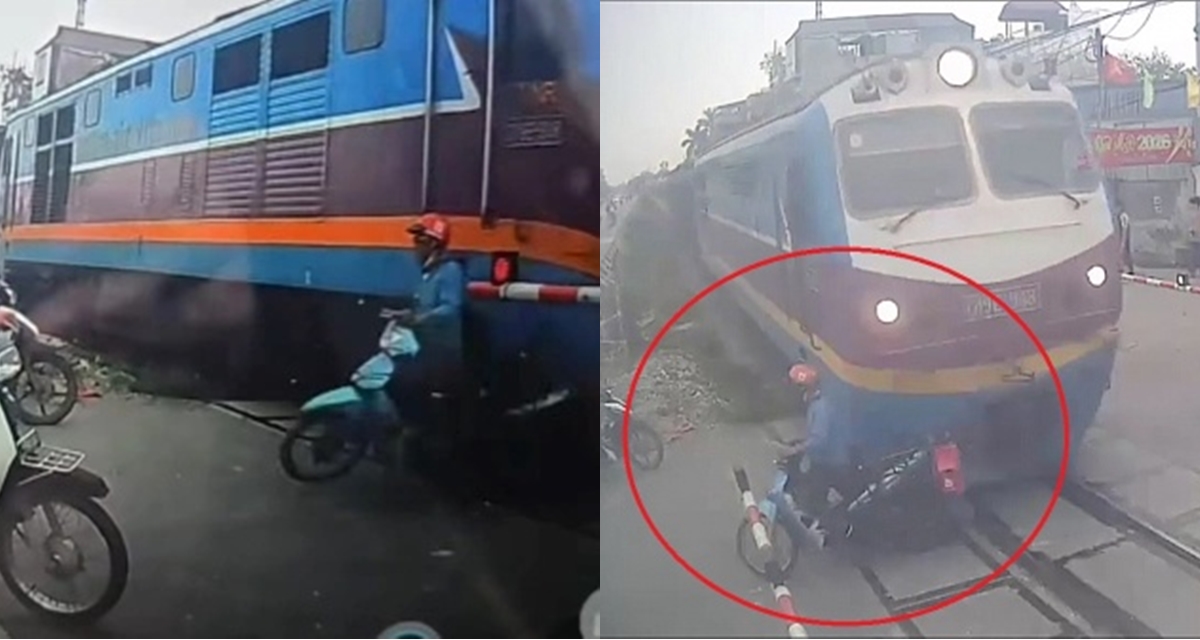 H&agrave;nh động kh&oacute; hiểu của người đ&agrave;n &ocirc;ng vượt đường sắt ngay trước mũi t&agrave;u, th&ecirc;m t&igrave;nh tiết kh&oacute; chấp nhận