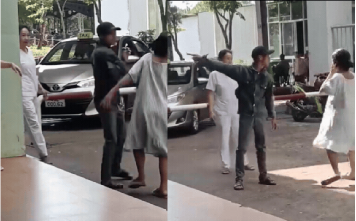 Dậy s&oacute;ng clip g&atilde; đ&agrave;n &ocirc;ng vung tay t&aacute;t thẳng mặt vợ bầu tại sảnh bệnh viện, nạn nh&acirc;n hiện ra sao?