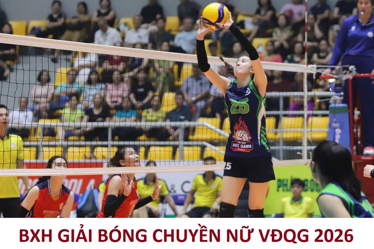 Bảng xếp hạng Giải b&oacute;ng chuyền nữ Việt Nam VĐQG 2026 mới nhất: LP Bank Ninh B&igrave;nh lỡ ng&ocirc;i đầu