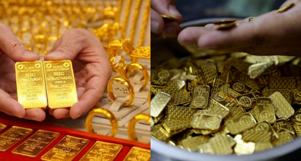 Gi&aacute; v&agrave;ng h&ocirc;m nay 8-4 đảo chiều giữa hai thị trường, v&agrave;ng SJC v&agrave; nhẫn 9999 giảm, ch&ecirc;nh lệch tiếp tục nới rộng
