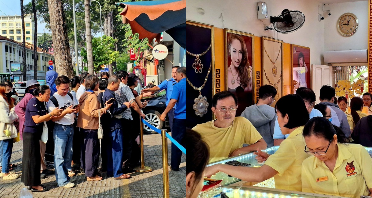 Gi&aacute; v&agrave;ng h&ocirc;m nay tăng, người d&acirc;n TPHCM mang ghế xếp h&agrave;ng mua v&agrave;ng SJC từ sớm, giao dịch đổi c&aacute;ch tiếp cận