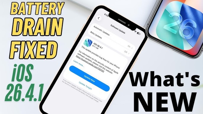 Đ&aacute;nh gi&aacute; nhanh iOS 26.4.1 vừa ra mắt: Sửa lỗi hao pin tr&ecirc;n iOS 26.4, chế độ tiết kiệm pin kh&ocirc;ng c&ograve;n giật, lag