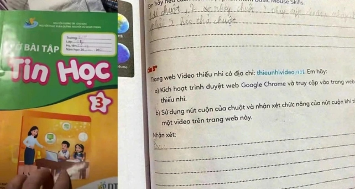 S&aacute;ch Tin học lớp 3 chứa link lạ, phụ huynh truy cập ph&aacute;t hiện nội dung, nh&agrave; ph&aacute;t h&agrave;nh th&ocirc;ng b&aacute;o v&agrave; khuyến c&aacute;o người d&ugrave;ng