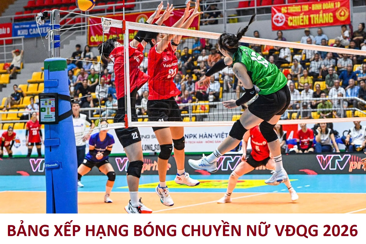 Bảng xếp hạng Giải b&oacute;ng chuyền nữ Việt Nam VĐQG 2026 mới nhất: Vị tr&iacute; số 1 đổi chủ, Hưng Y&ecirc;n b&eacute;t bảng
