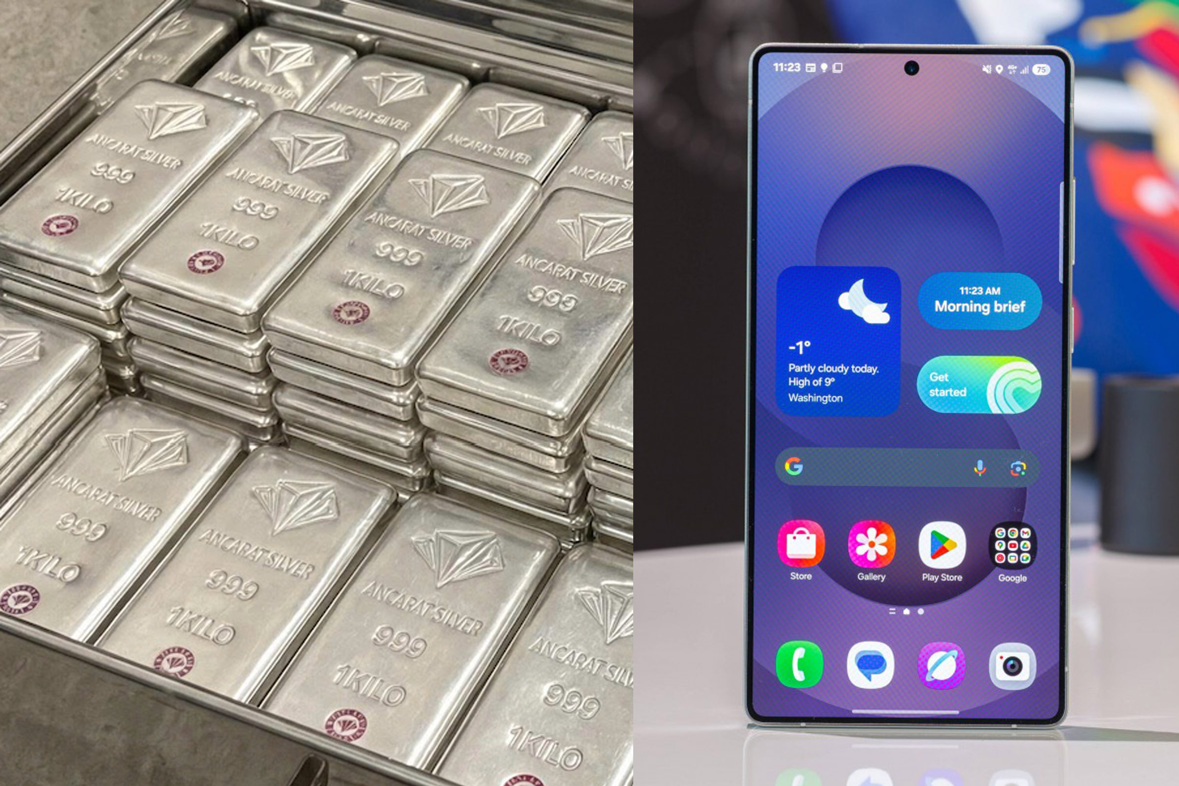 Gi&aacute; bạc chiều h&ocirc;m nay 14/4: Tăng phi m&atilde; 2,7 triệu đồng/kg, l&ecirc;n cao nhất trong 1 th&aacute;ng, gi&aacute; Galaxy S25 ra sao?