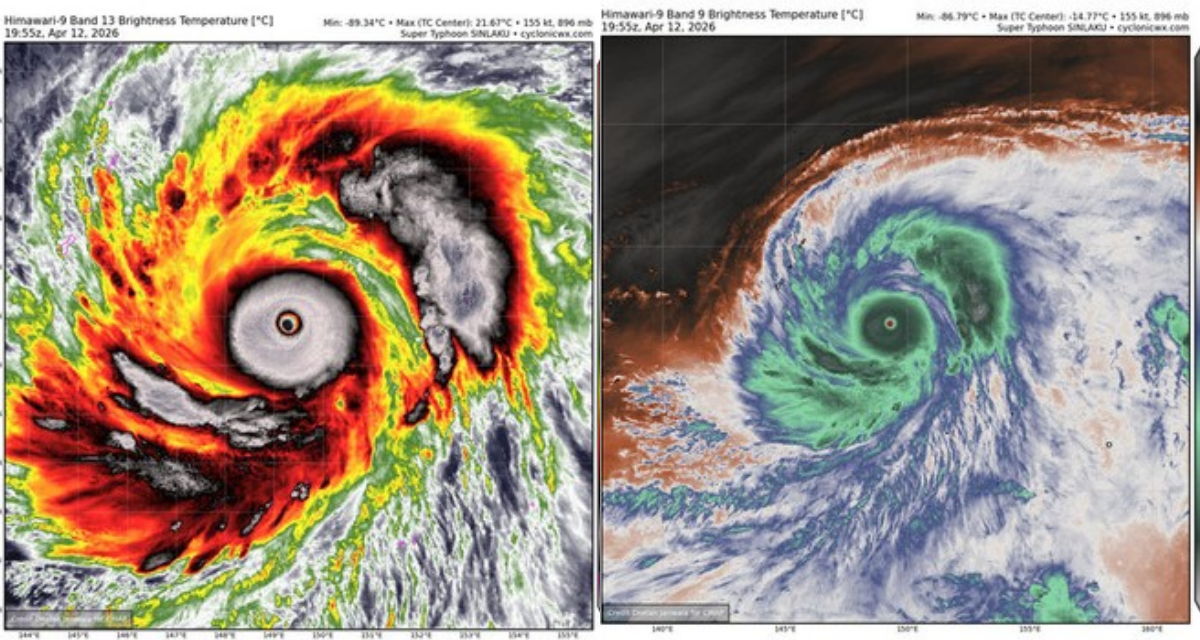 C&ocirc;ng bố h&igrave;nh ảnh vệ tinh si&ecirc;u b&atilde;o Sinlaku lớn nhất năm 2026: Cơ quan kh&iacute; tượng lập tức cảnh b&aacute;o n&oacute;ng