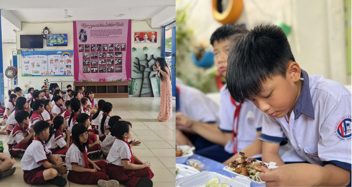 Vụ gần 200 học sinh nghi ngộ độc: Trường bắt đầu tổ chức lại bữa ăn b&aacute;n tr&uacute;