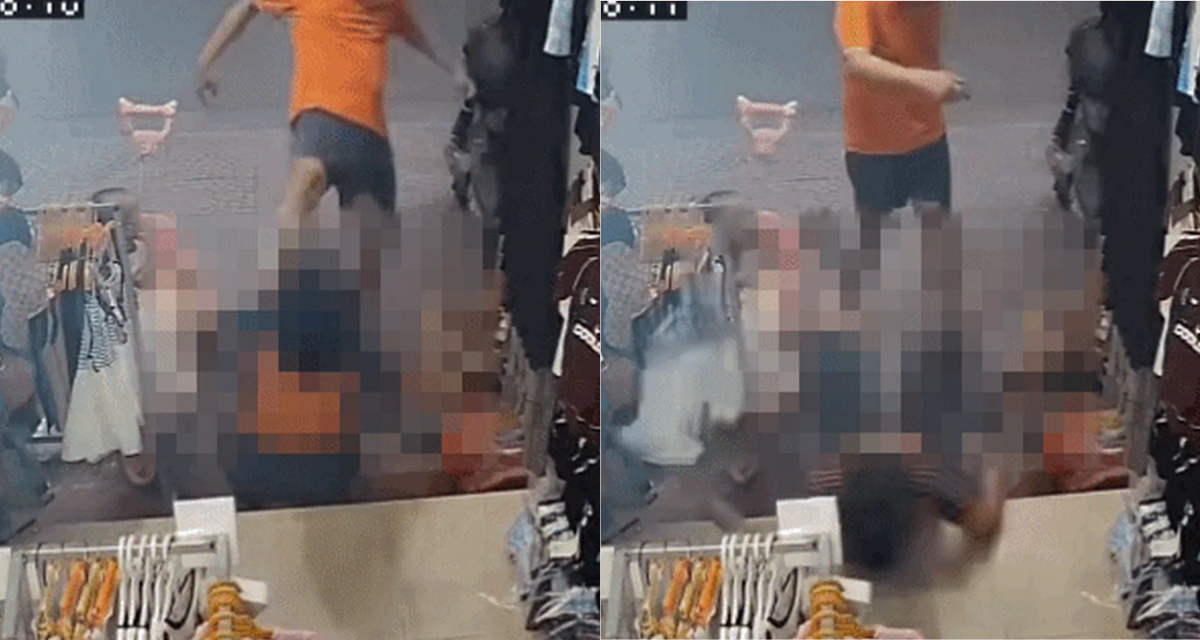 Phẫn nộ vụ người đ&agrave;n &ocirc;ng x&ocirc;ng v&agrave;o cửa h&agrave;ng đ&aacute; thẳng v&agrave;o mặt người phụ nữ đang tr&ocirc;ng con nhỏ