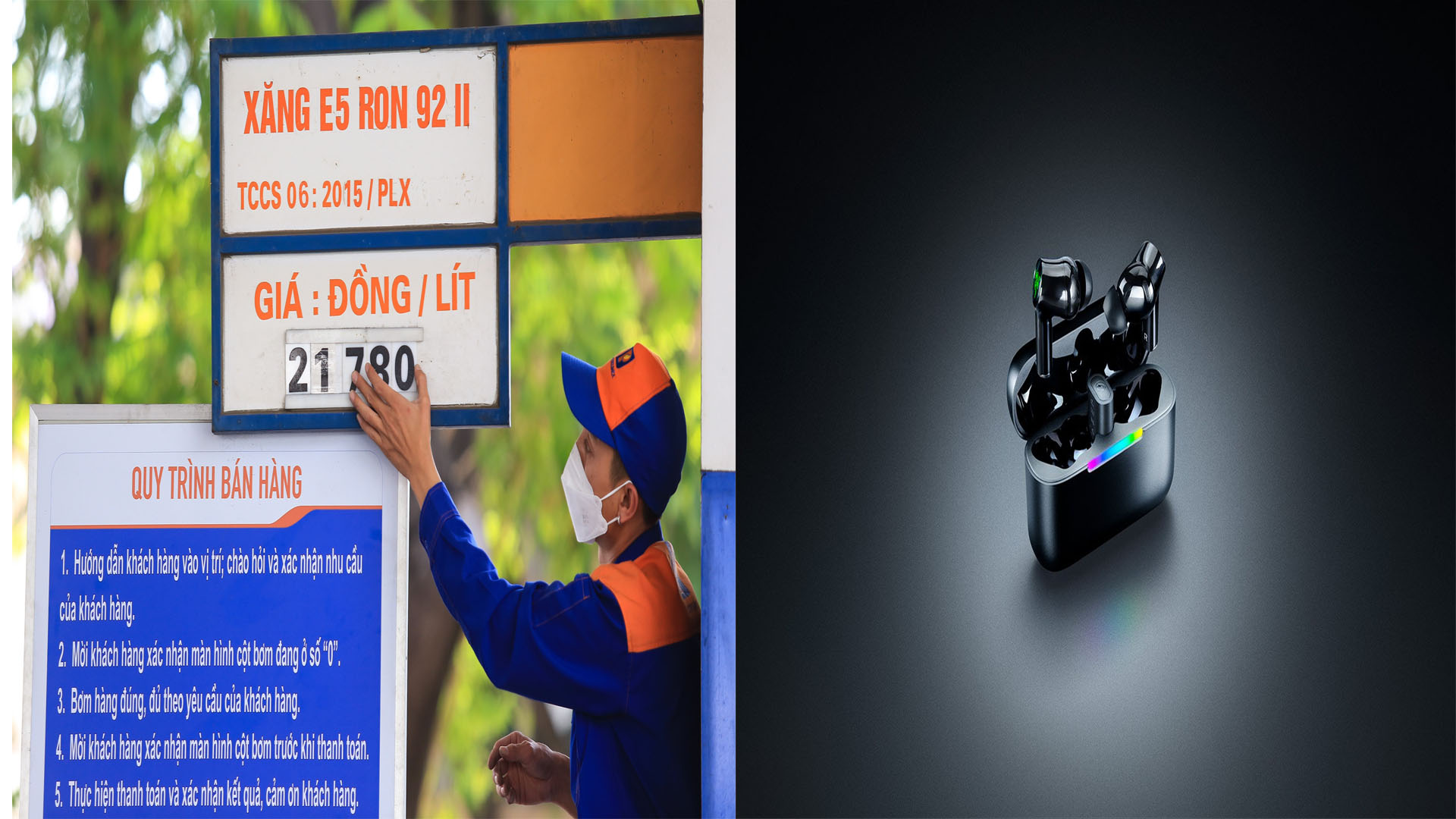 Gi&aacute; xăng RON95, xăng E5 RON92 ng&agrave;y 16/4 c&oacute; biến động, gi&aacute; tai nghe gaming mới của Razer ra sao?