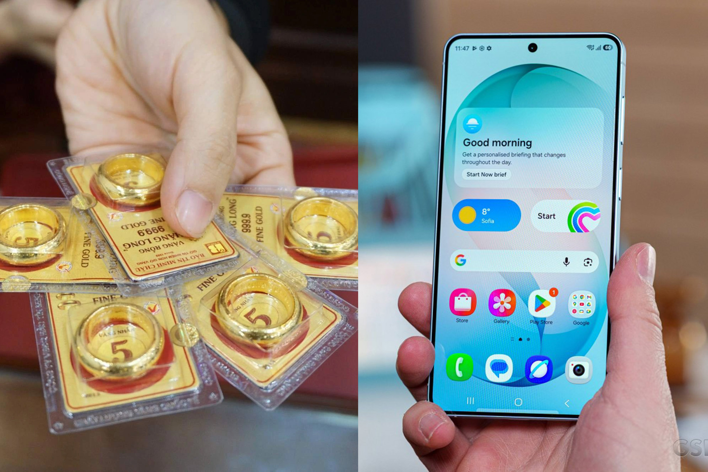 Gi&aacute; v&agrave;ng 9999 h&ocirc;m nay 22/4: V&agrave;ng SJC, DOJI, BTMC giảm cả triệu rồi quay đầu tăng nhẹ, gi&aacute; b&aacute;n d&ograve;ng Galaxy S26 ra sao? 