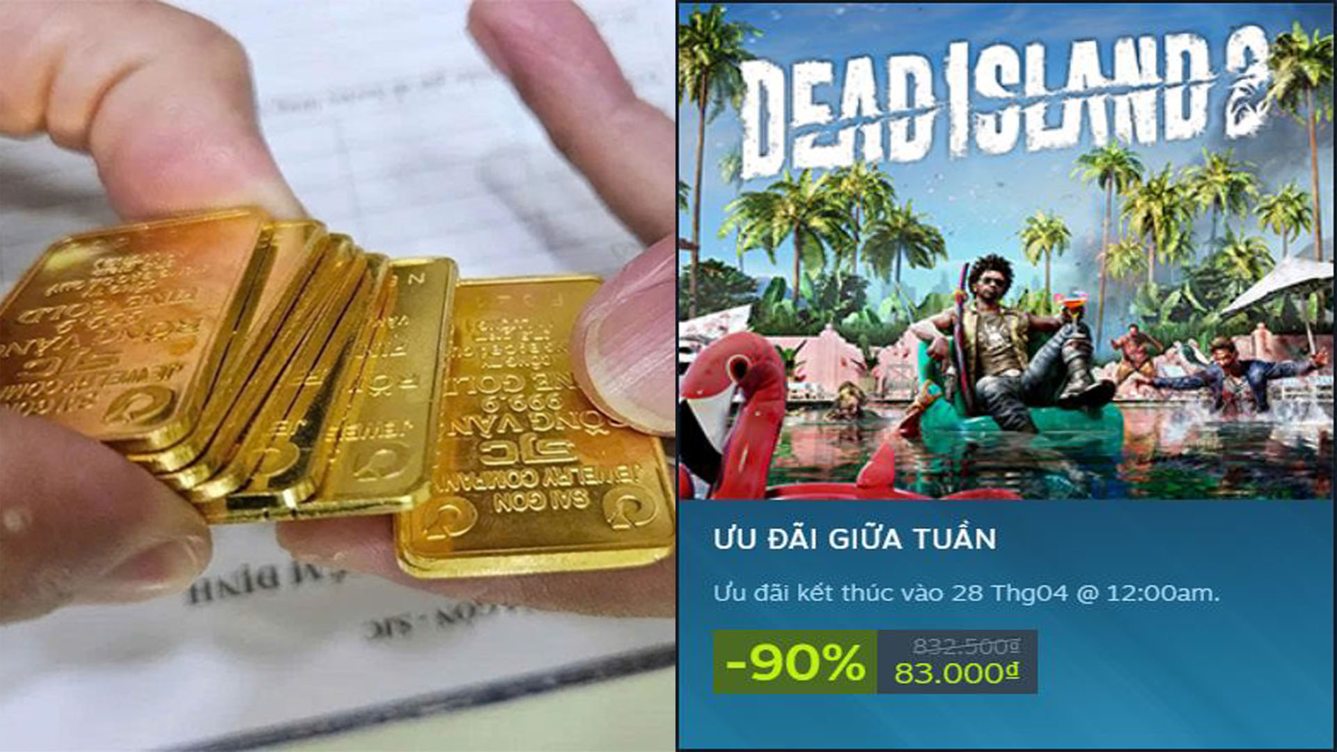 Gi&aacute; v&agrave;ng chiều nay 22/4 đồng loạt &lsquo;quay xe&rsquo; bật tăng trở lại, chốt ngay si&ecirc;u phẩm game Steam đang giảm gi&aacute; 90%