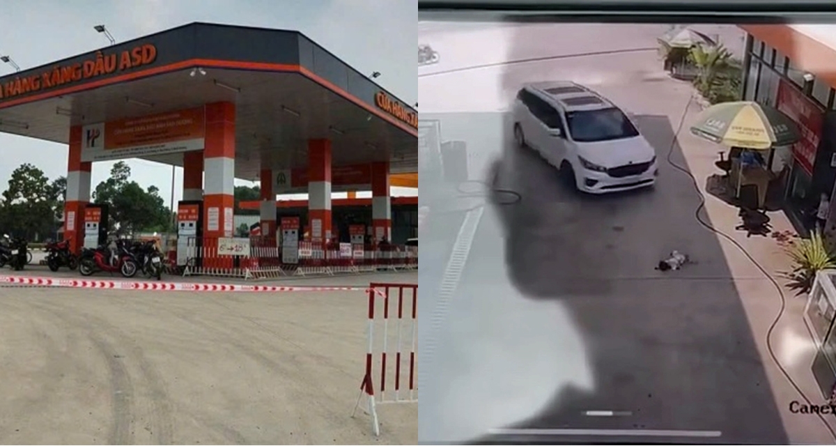 Tr&iacute;ch xuất camera vụ b&eacute; g&aacute;i 2 tuổi bị &ocirc; t&ocirc; c&aacute;n khi nằm chơi ở c&acirc;y xăng, lời khai ban đầu của t&agrave;i xế