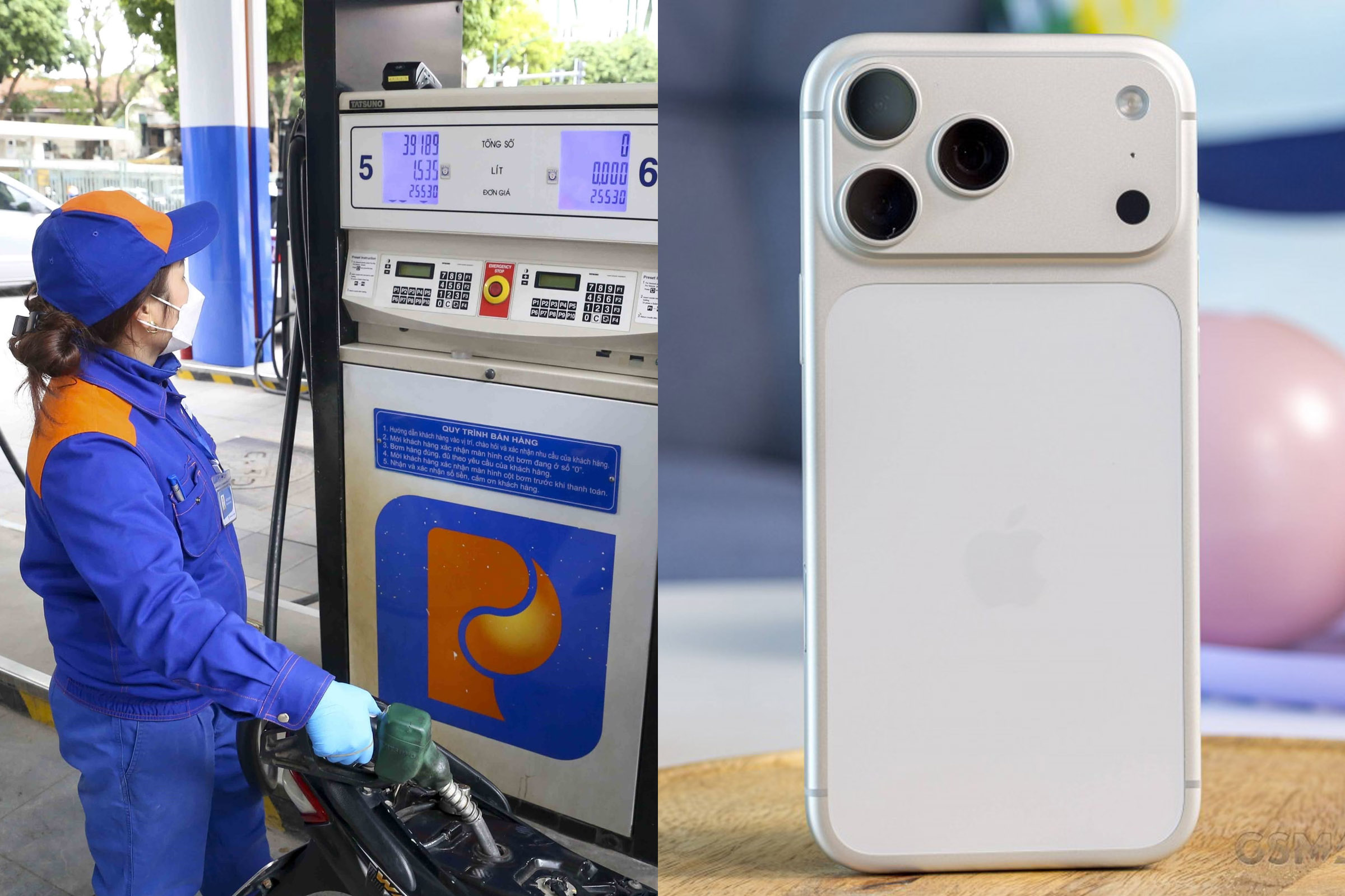 Bảng gi&aacute; xăng dầu trưa h&ocirc;m nay 23/4: Gi&aacute; xăng RON95, xăng E5 RON92 rẻ, dầu diesel hạ nhiệt, gi&aacute; d&ograve;ng iPhone 17 ra sao?