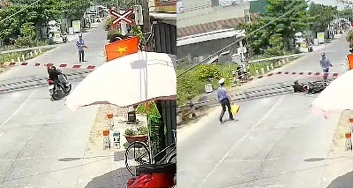 Tr&iacute;ch xuất camera vụ nh&acirc;n vi&ecirc;n đường sắt đ&aacute; người t&ocirc;ng g&atilde;y r&agrave;o chắn, th&ocirc;ng tin bất ngờ về t&agrave;i xế