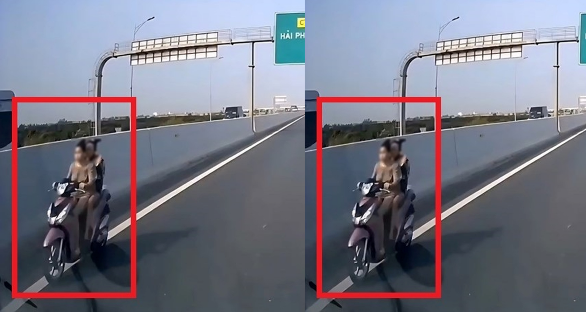 Danh t&iacute;nh c&ocirc; g&aacute;i đi xe m&aacute;y ngược chiều tr&ecirc;n cao tốc Hải Ph&ograve;ng &ndash; M&oacute;ng C&aacute;i, h&eacute; lộ mức phạt nặng