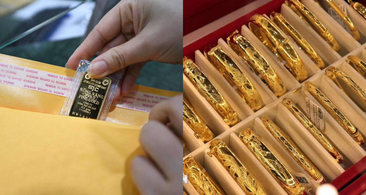 Gi&aacute; v&agrave;ng h&ocirc;m nay (trưa 1/5): V&agrave;ng SJC, DOJI, BTMC đồng loạt tăng mạnh so với đầu năm, ch&ecirc;nh lệch l&ecirc;n tới 13 triệu/lượng