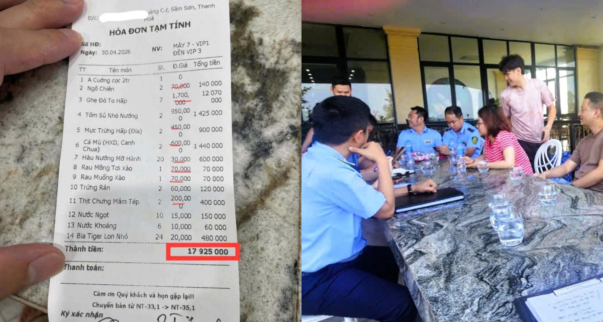 C&ocirc;ng an l&agrave;m r&otilde; sự thật về h&oacute;a đơn bữa ăn gần 18 triệu đồng ở Sầm Sơn, chủ nh&agrave; h&agrave;ng l&ecirc;n tiếng