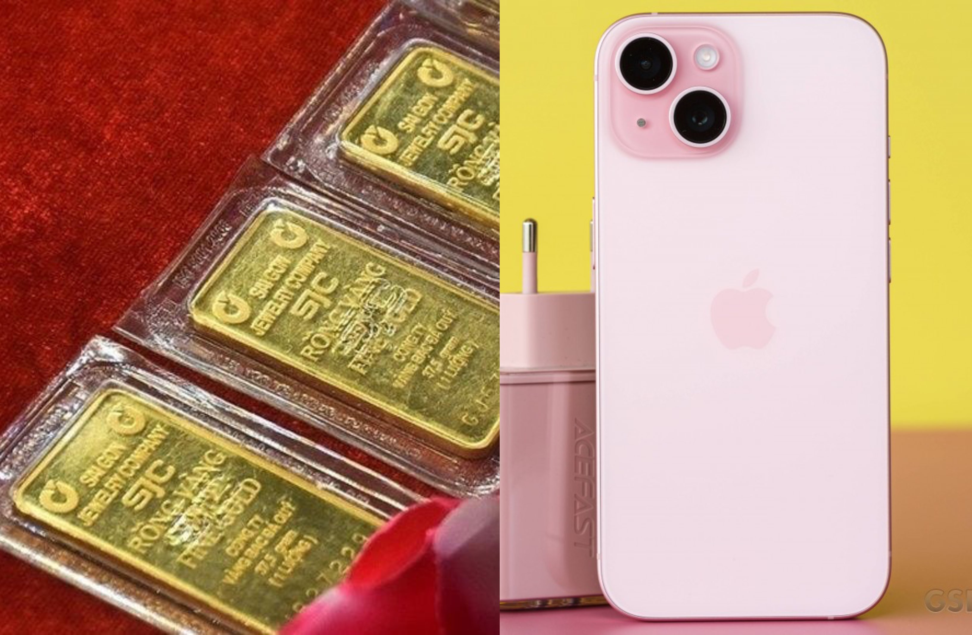 Gi&aacute; v&agrave;ng h&ocirc;m nay chiều 3/5: V&agrave;ng nhẫn 9999, v&agrave;ng SJC ở mức thấp, v&agrave;ng thế giới ổn định, iPhone 15 rẻ