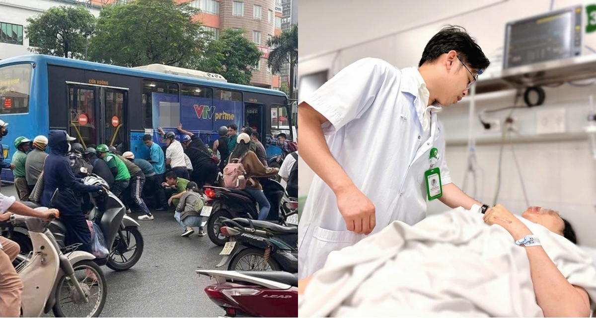 T&igrave;nh h&igrave;nh người phụ nữ dừng đ&egrave;n đỏ bị xe bus cuốn v&agrave;o gầm, h&agrave;ng chục người phải khi&ecirc;ng xe giải cứu