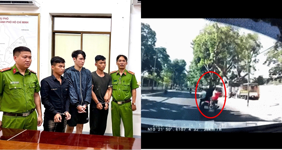 Nh&oacute;m thanh ni&ecirc;n khai l&yacute; do phục k&iacute;ch, d&ugrave;ng mũ bảo hiểm t&aacute;ng người đi đường ng&atilde; nh&agrave;o ở TP HCM