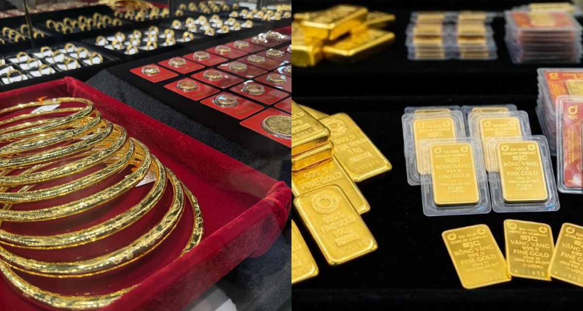 Gi&aacute; v&agrave;ng h&ocirc;m nay (chốt phi&ecirc;n 7/5): V&agrave;ng SJC, nhẫn 9999 &lsquo;lội ngược d&ograve;ng&rsquo; tăng theo thế giới, ch&ecirc;nh lệch mua - b&aacute;n kỷ lục