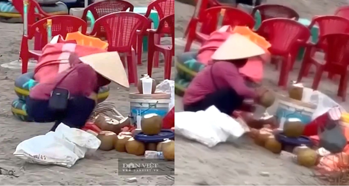 Kết quả x&aacute;c minh vụ người phụ nữ gom nước dừa thừa để b&aacute;n lại cho kh&aacute;ch ở b&atilde;i biển tại Ninh B&igrave;nh