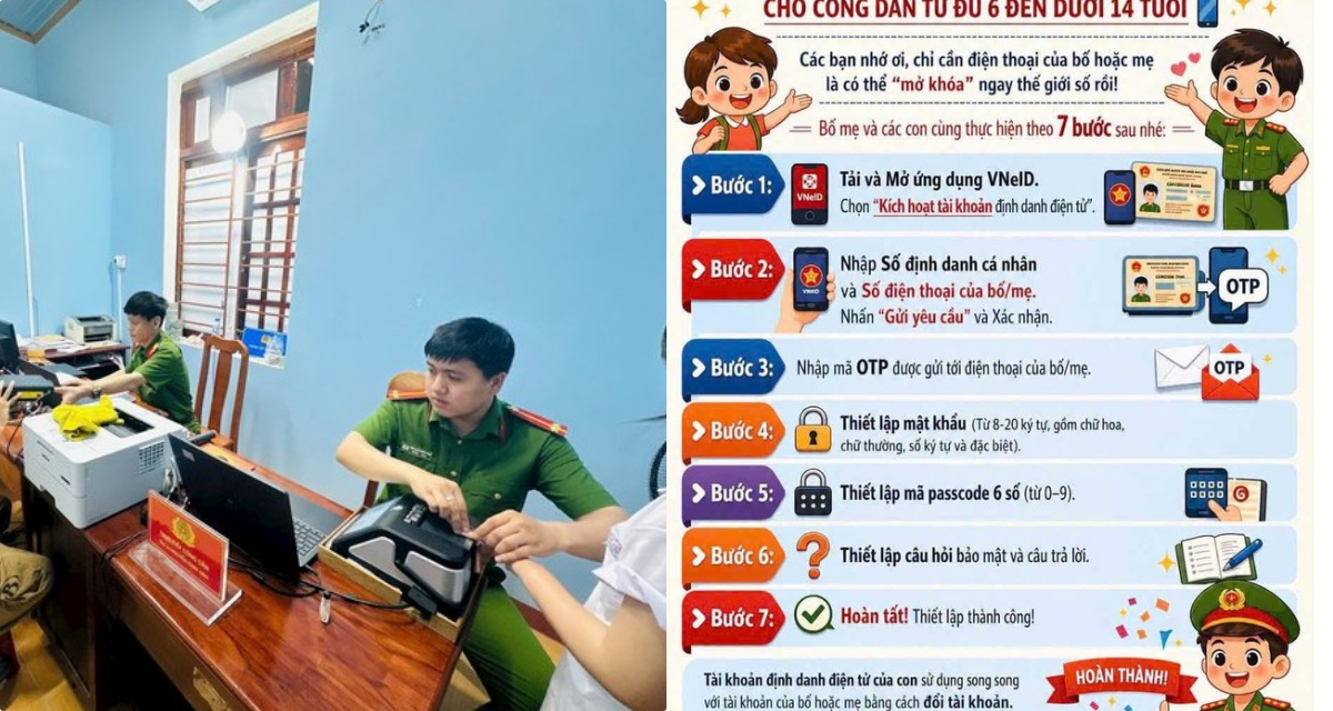 Đăng k&yacute; VNeID cho trẻ em: Cơ quan chức năng cảnh b&aacute;o nguy cơ lộ dữ liệu, mất tiền trong t&agrave;i khoản