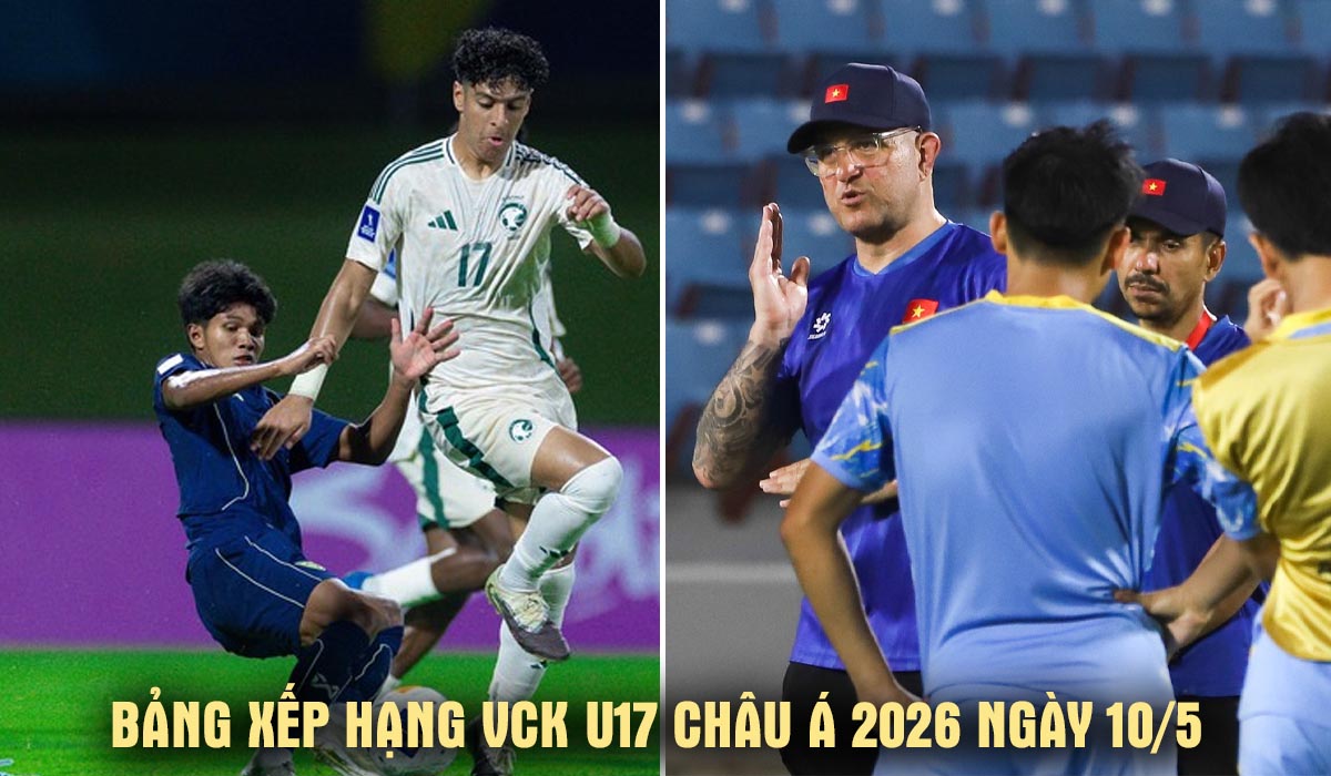 Bảng xếp hạng U17 ch&acirc;u &Aacute; 2026 ng&agrave;y 10/5: Th&aacute;i Lan bị loại; X&aacute;c định 2 đội đầu ti&ecirc;n c&oacute; v&eacute; World Cup