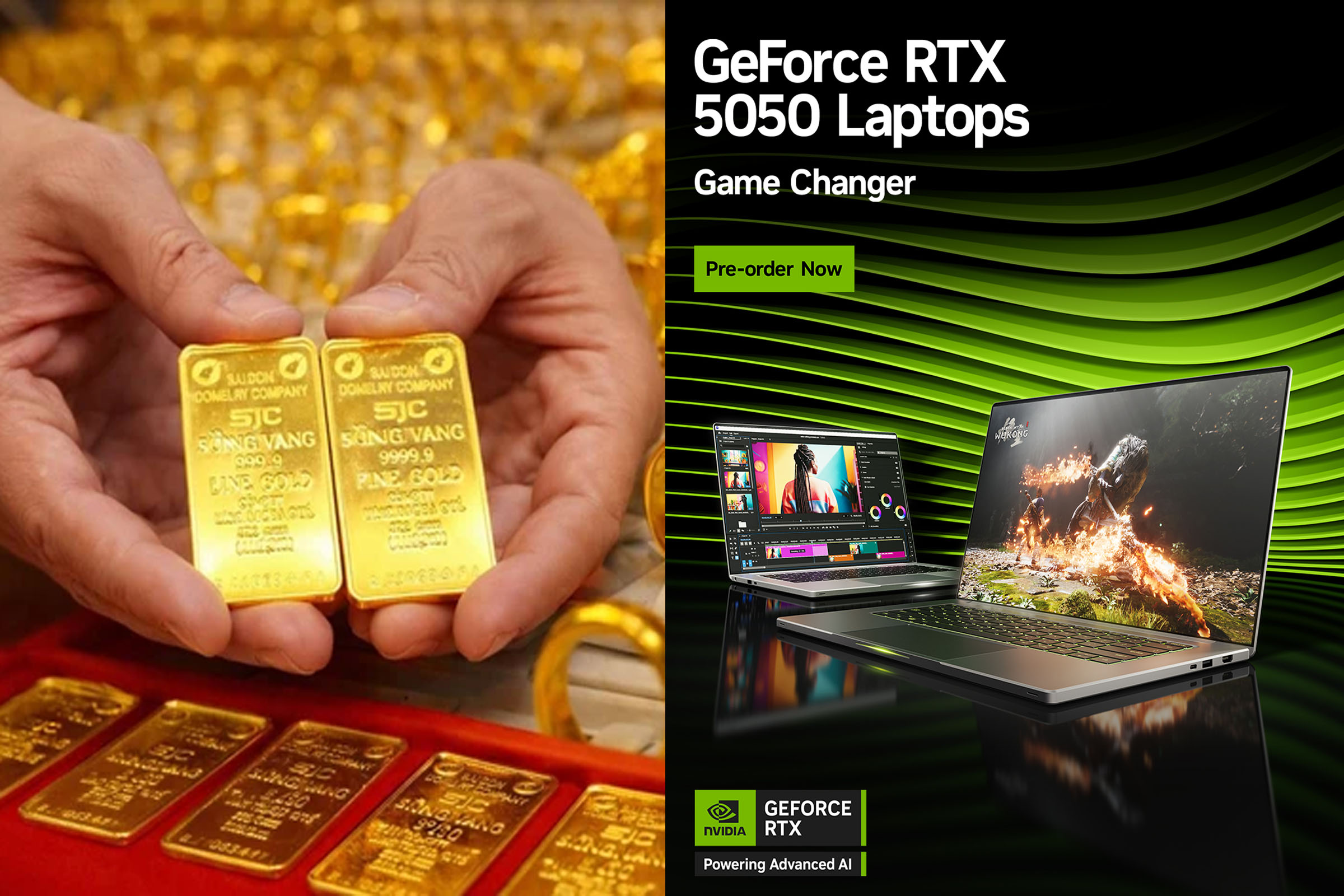 Gi&aacute; v&agrave;ng h&ocirc;m nay 11/5 đồng loạt giảm đầu tuần mới, c&aacute;c mẫu laptop gaming trang bị RTX 5050 gi&aacute; thế n&agrave;o?