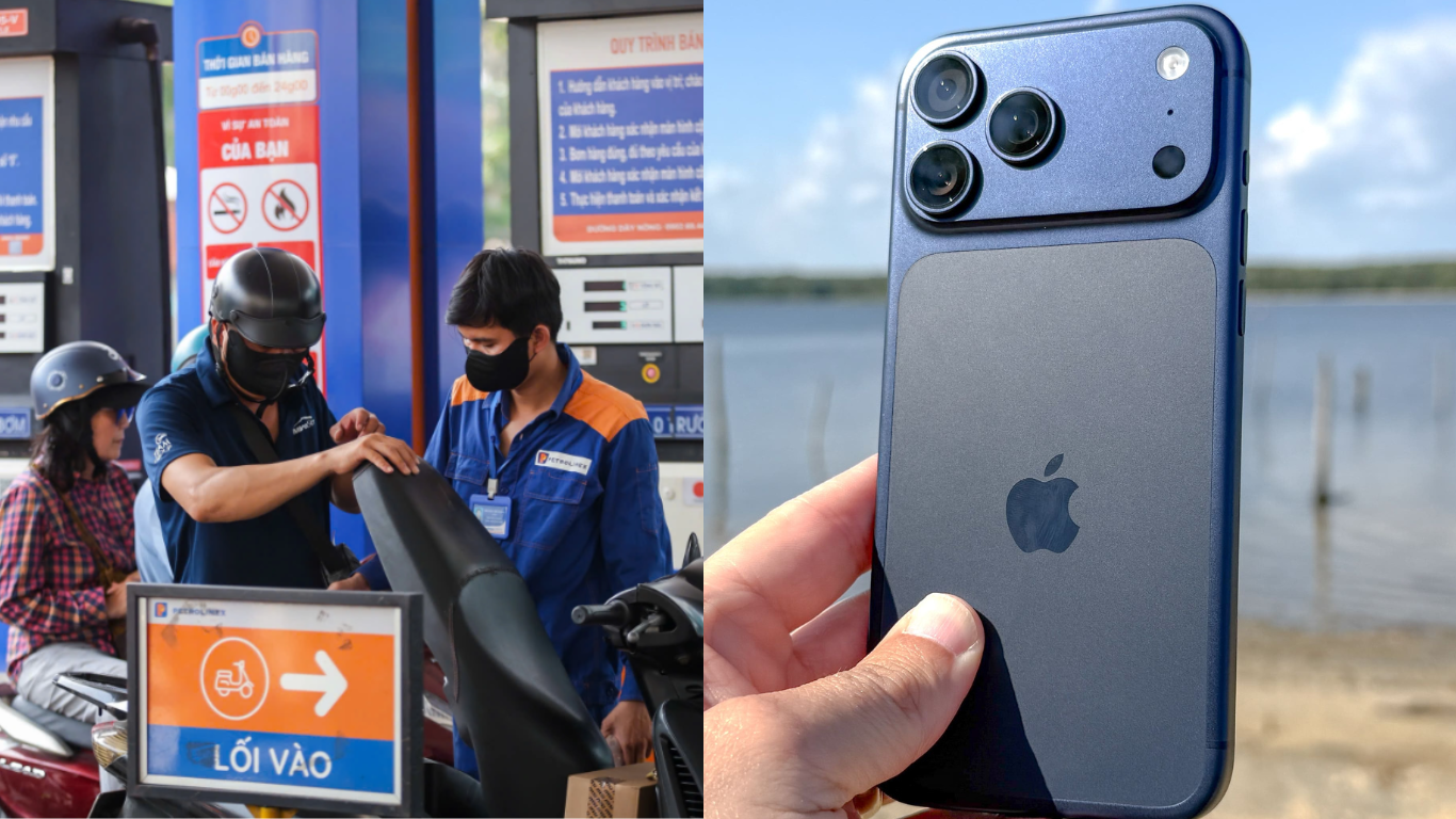 Bảng gi&aacute; xăng dầu s&aacute;ng ng&agrave;y 14/5: RON 95 kh&ocirc;ng qu&aacute;  24.354 đồng/l&iacute;t, gi&aacute; iPhone 17 giảm 
