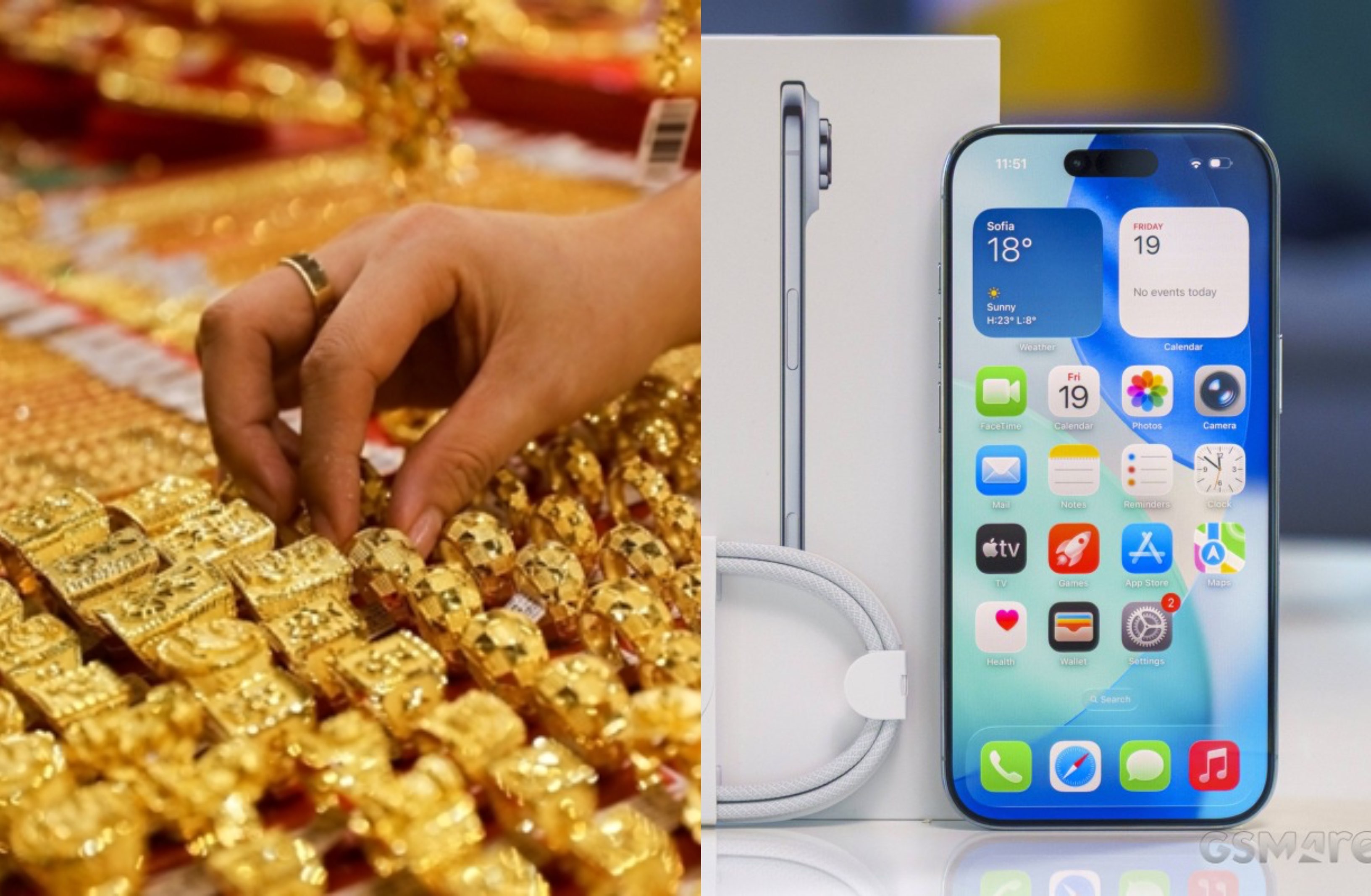 Gi&aacute; v&agrave;ng h&ocirc;m nay chiều 17/5: V&agrave;ng miếng, v&agrave;ng nhẫn đều rẻ, v&agrave;ng thế giới đi ngang, iPhone ch&iacute;nh h&atilde;ng c&oacute; rẻ
