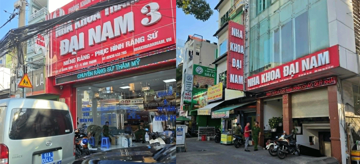 Cận cảnh qu&aacute; tr&igrave;nh c&ocirc;ng an l&agrave;m việc tại nhiều ph&ograve;ng kh&aacute;m trong chuỗi nha khoa &lsquo;vụ ly h&ocirc;n 1.200 tỷ&rsquo;