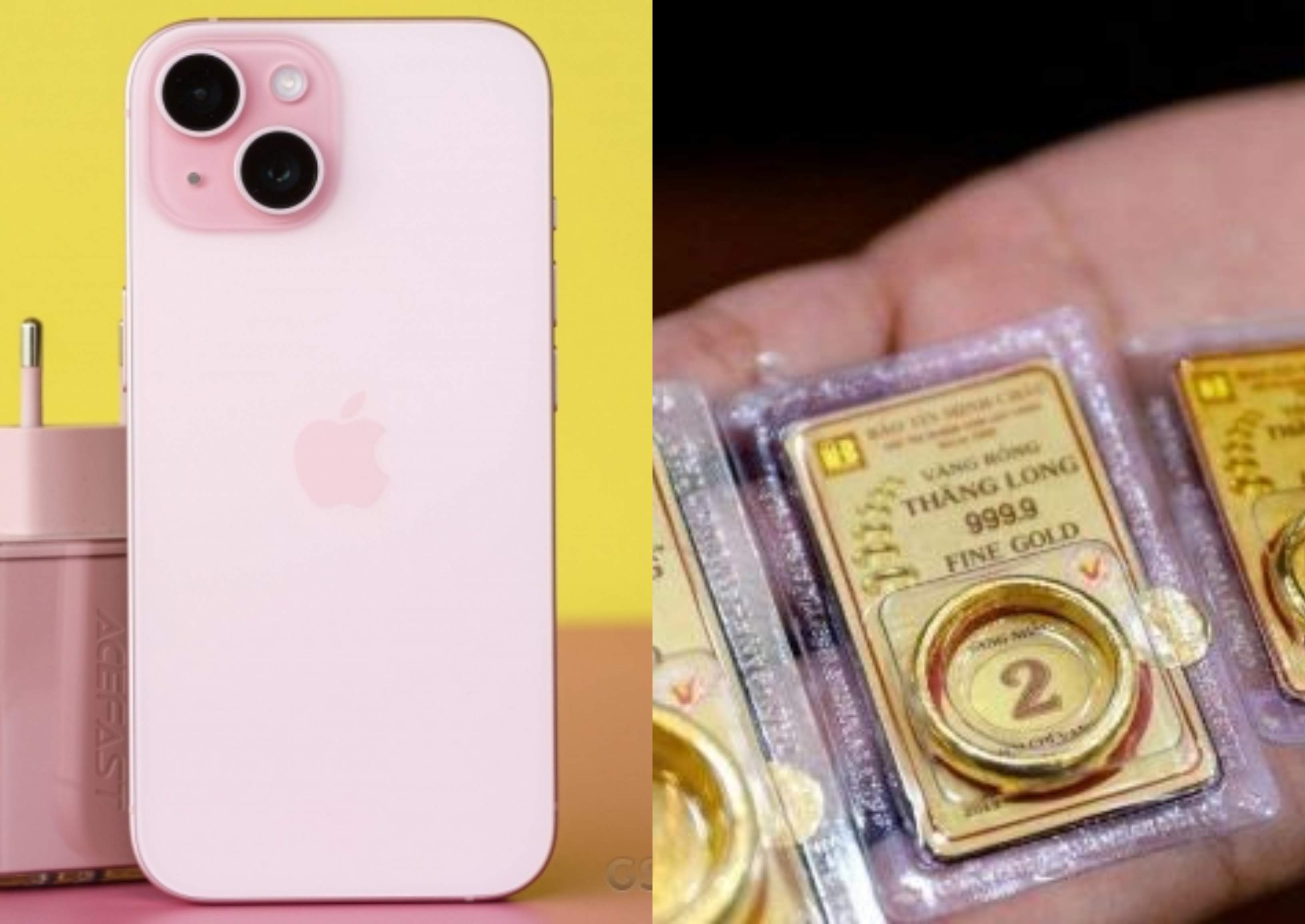 Gi&aacute; v&agrave;ng h&ocirc;m nay chiều 22/5: V&atilde;ng nhẫn, v&agrave;ng miếng đi xuống mạnh, một chỉ v&agrave;ng ngang gi&aacute; iPhone 15
