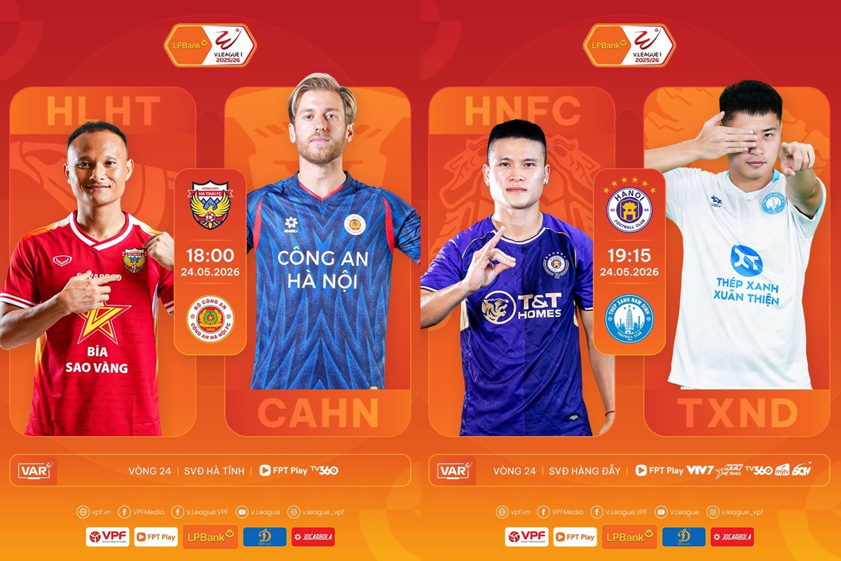 Lịch thi đấu b&oacute;ng đ&aacute; Việt Nam h&ocirc;m nay 24/5: Bảng xếp hạng V.League c&oacute; biến lớn, C&ocirc;ng Phượng l&ecirc;n hạng?