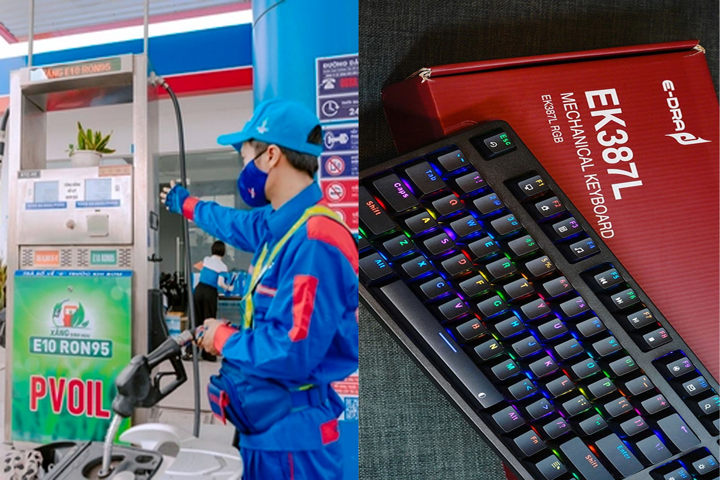 Bảng gi&aacute; xăng dầu h&ocirc;m nay 25/5: Xăng E10 sắp ph&acirc;n phối to&agrave;n quốc gi&aacute; bao nhi&ecirc;u? B&agrave;n ph&iacute;m gaming E-Dra gi&aacute; rẻ b&egrave;o