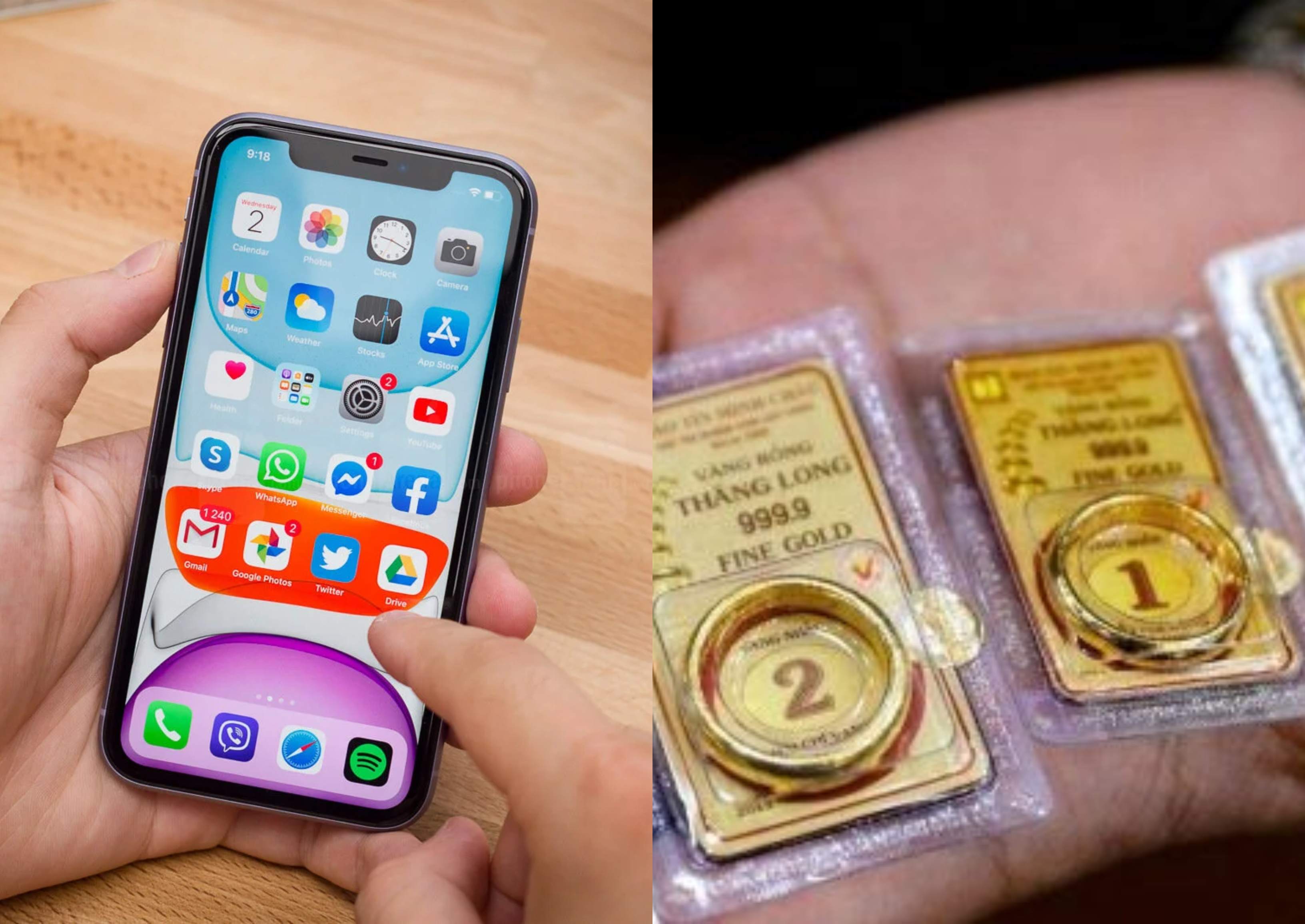 Gi&aacute; v&agrave;ng h&ocirc;m nay 25/5: V&agrave;ng miếng, v&agrave;ng nhẫn đứng bất động, iPhone 11 b&aacute;n rẻ như cho