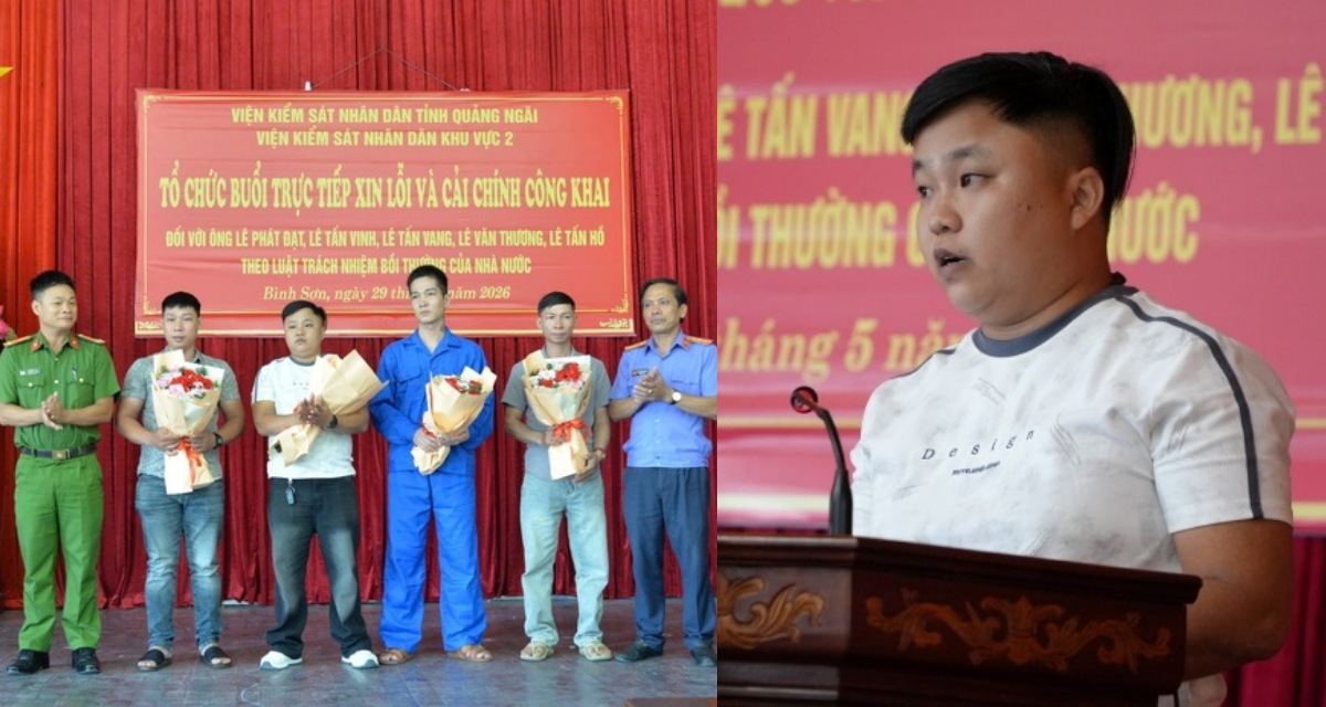 Cơ quan tố tụng tỉnh Quảng Ng&atilde;i xin lỗi c&ocirc;ng khai 5 người bị truy tố oan sau 13 năm