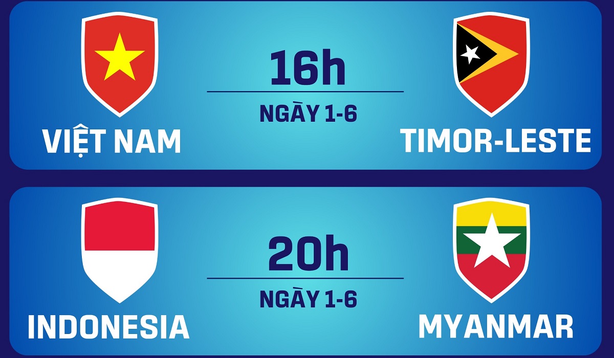 Lịch thi đấu U19 Đ&ocirc;ng Nam &Aacute; h&ocirc;m nay 1/6: U19 Việt Nam vs U19 Timor Leste; U19 Indonesia gặp kh&oacute;