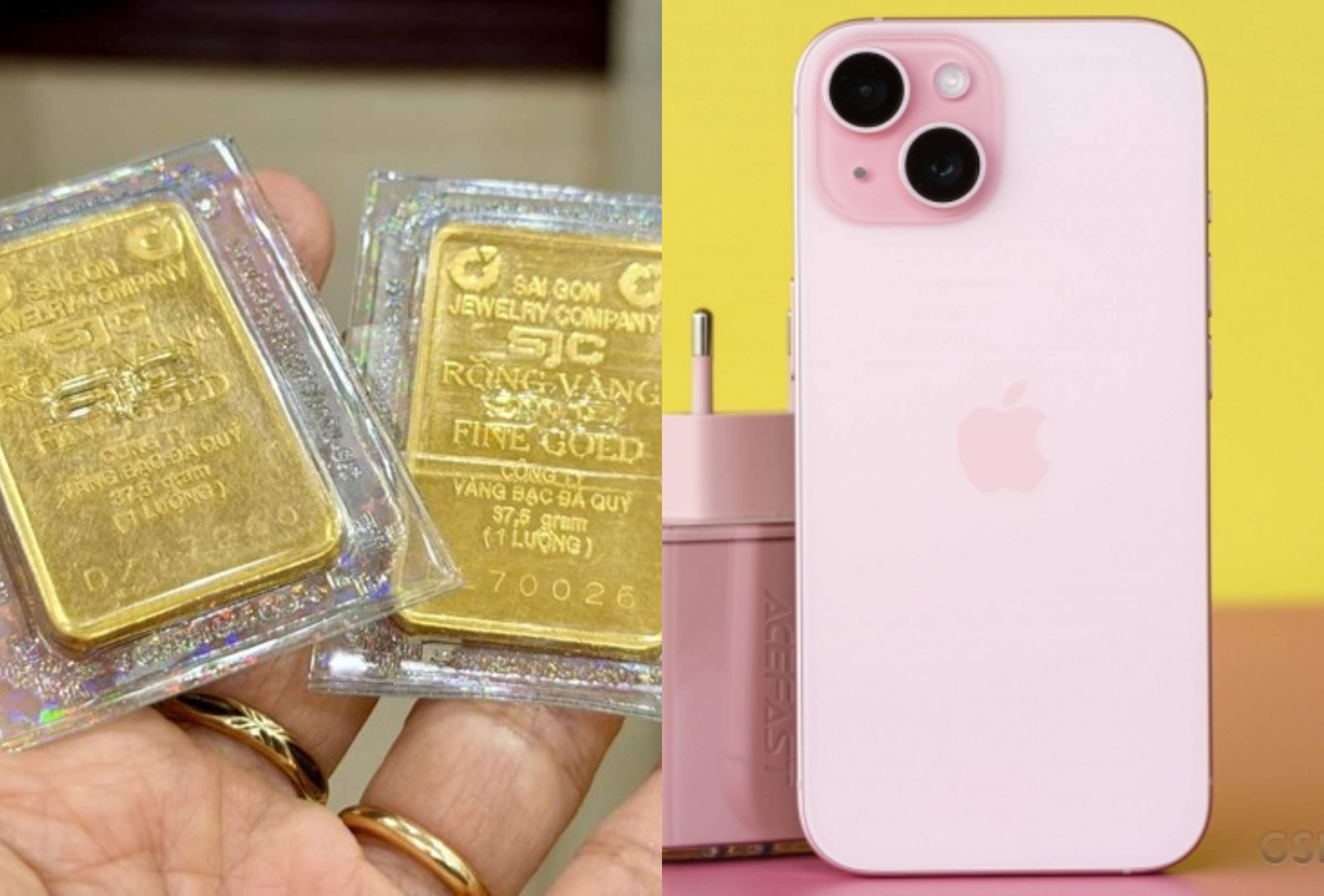 Gi&aacute; v&agrave;ng trưa nay 2/6: V&agrave;ng SJC, nhẫn 9999 giảm thủng đ&aacute;y, v&agrave;ng thể giới sập s&agrave;n, iPhone 15 gi&aacute; c&oacute; rẻ