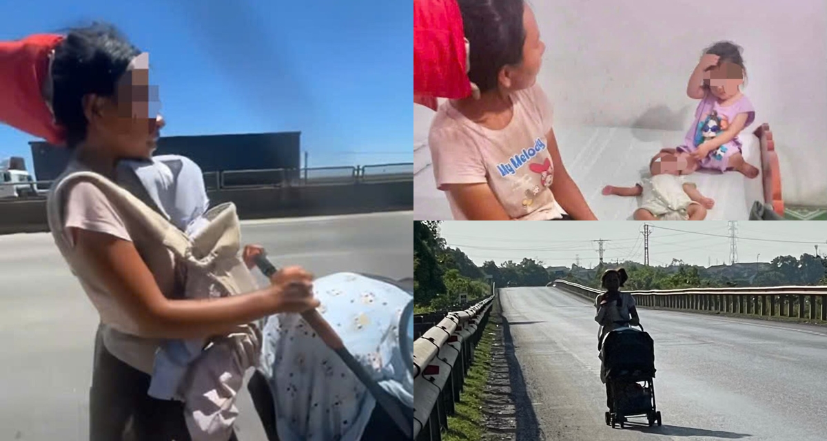 H&agrave;nh tr&igrave;nh b&iacute; ẩn của người mẹ đưa 2 con đi bộ dưới trời nắng như đổ lửa, sự kỳ lạ của người phụ nữ
