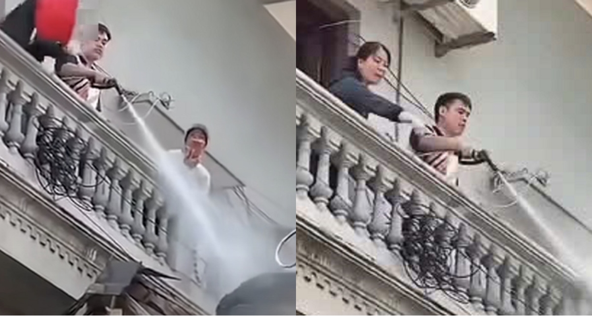 Nguy&ecirc;n nh&acirc;n ban đầu vụ người đ&agrave;n &ocirc;ng xịt nước v&agrave;o thợ x&acirc;y nh&agrave; s&aacute;t v&aacute;ch ở H&agrave; Nội