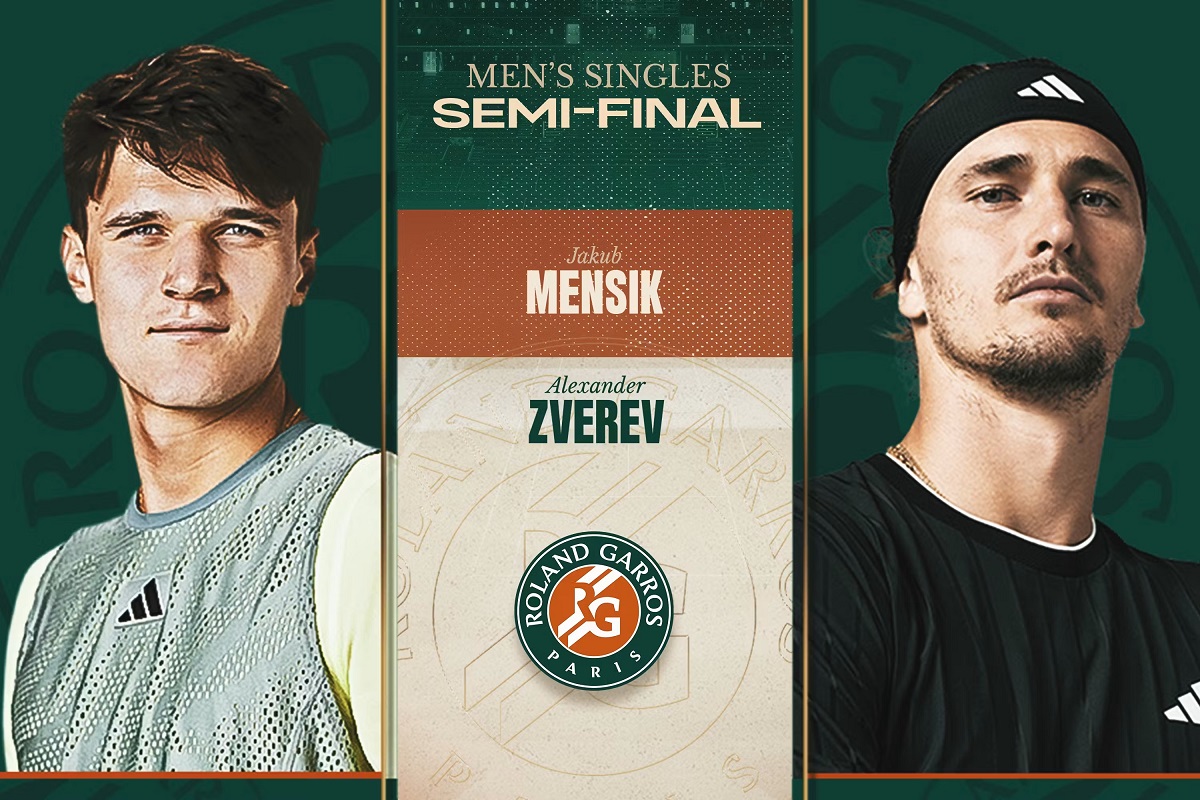 Lịch thi đấu tennis B&aacute;n kết Roland Garros 2026 h&ocirc;m nay 5/6: Jakub Mens&iacute;k đấu Alexander Zverev