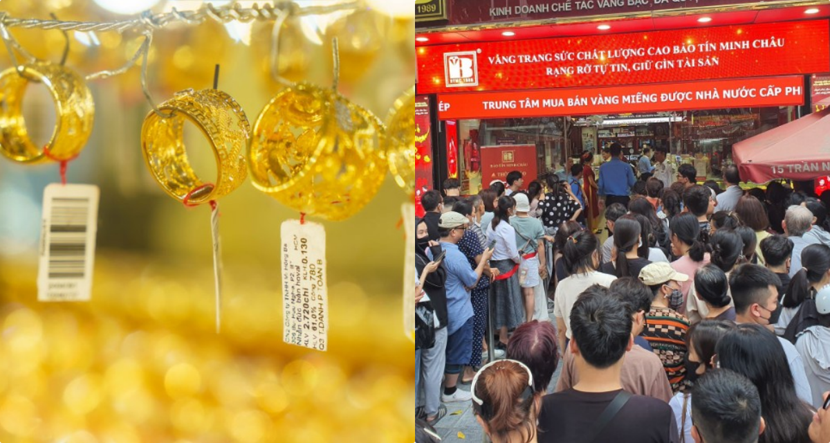 Bảng gi&aacute; v&agrave;ng h&ocirc;m nay tối 6/6: V&agrave;ng miếng v&agrave;ng nhẫn rẻ hiếm c&oacute;, cửa h&agrave;ng tung chi&ecirc;u lạ, d&acirc;n đổ x&ocirc; đi mua