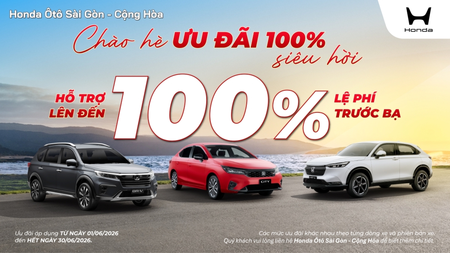 Honda HR-V tung ưu đ&atilde;i khủng trong th&aacute;ng 6/2026: Hỗ trợ 100% lệ ph&iacute; trước bạ, giảm mạnh chi ph&iacute; lăn b&aacute;nh