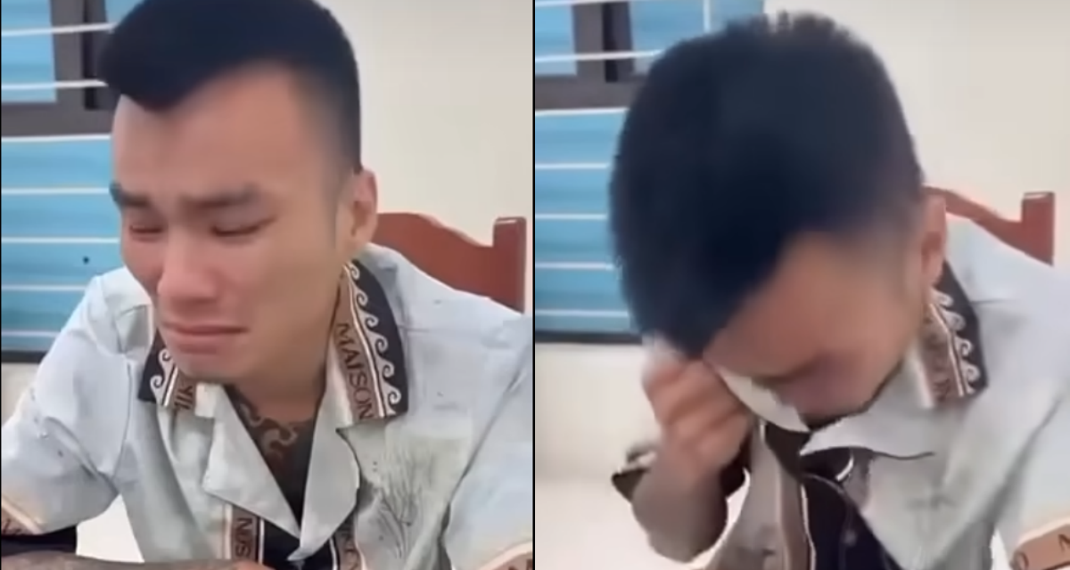 Long 9 Ng&oacute;n bật kh&oacute;c sau khi bị bắt, clip h&eacute; lộ th&aacute;i độ bất ngờ của &lsquo;giang hồ mạng&rsquo; tại cơ quan c&ocirc;ng an