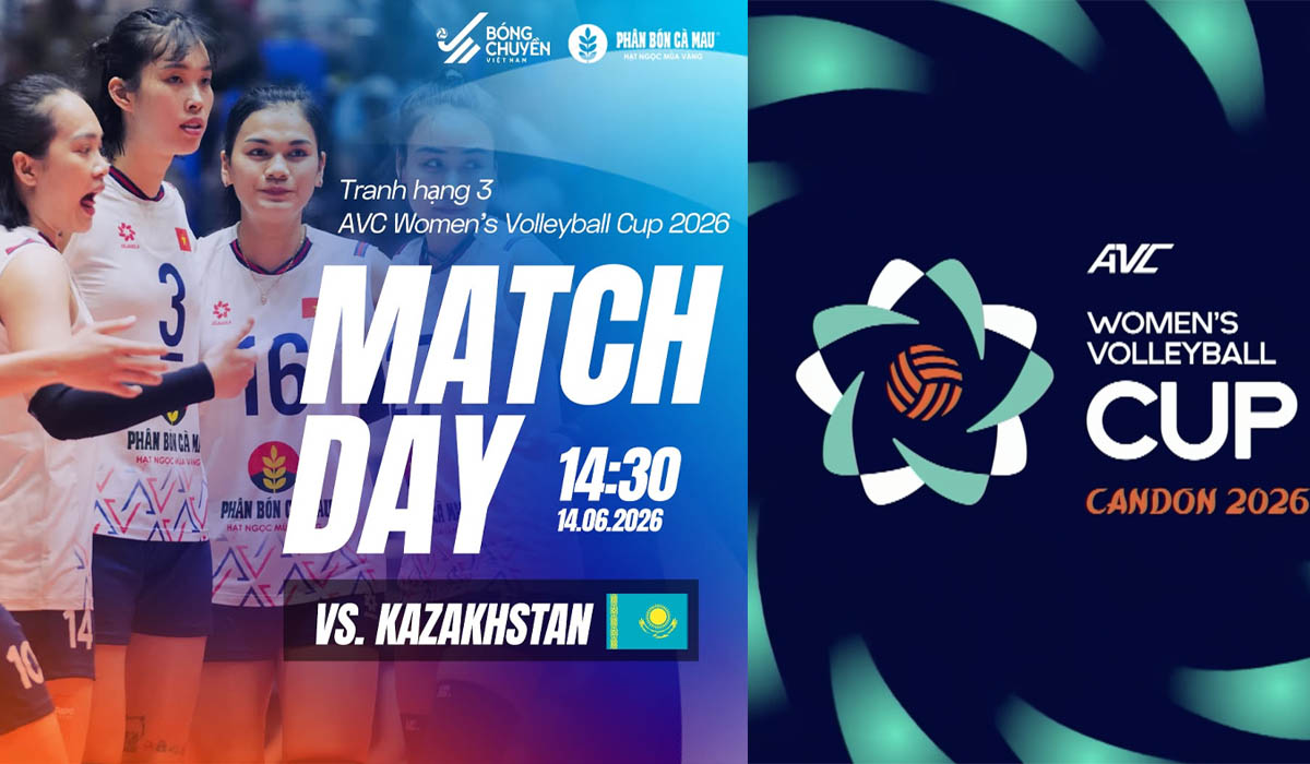 Lịch thi đấu b&oacute;ng chuyền h&ocirc;m nay 14/6 - Lịch ph&aacute;t s&oacute;ng tuyển b&oacute;ng chuyền nữ Việt Nam vs Kazakhstan AVC Cup
