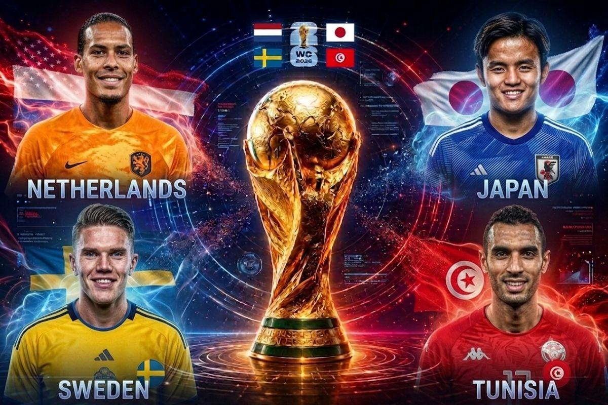 Lịch thi đấu bảng F World Cup 2026 mới nhất: H&agrave; Lan vs Nhật Bản; Thụy Điển vs Tunisia