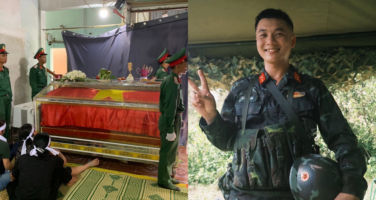 To&agrave;n cảnh tang lễ Thượng &uacute;y L&ecirc; Văn Thắng trong \'Sao Nhập Ngũ\' tại Nghệ An, người th&acirc;n v&agrave; đồng đội kh&oacute;c nghẹn tiễn biệt