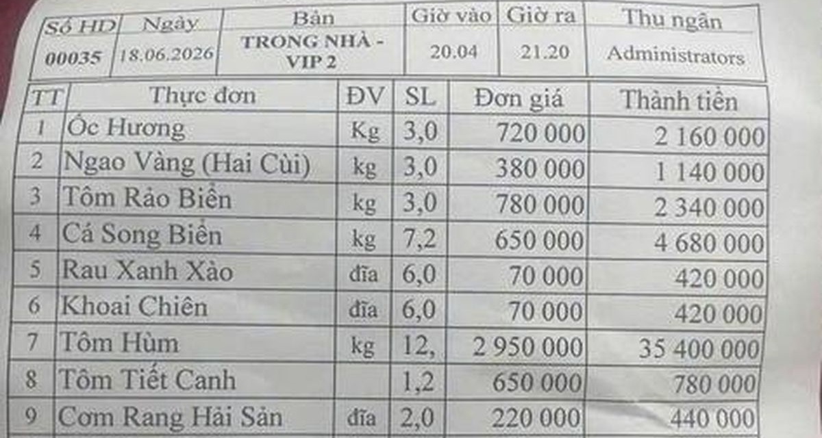Sự thật vụ h&oacute;a đơn hải sản hơn 50 triệu đồng ở Hạ Long, tr&iacute;ch xuất camera nh&agrave; h&agrave;ng c&oacute; g&igrave;?